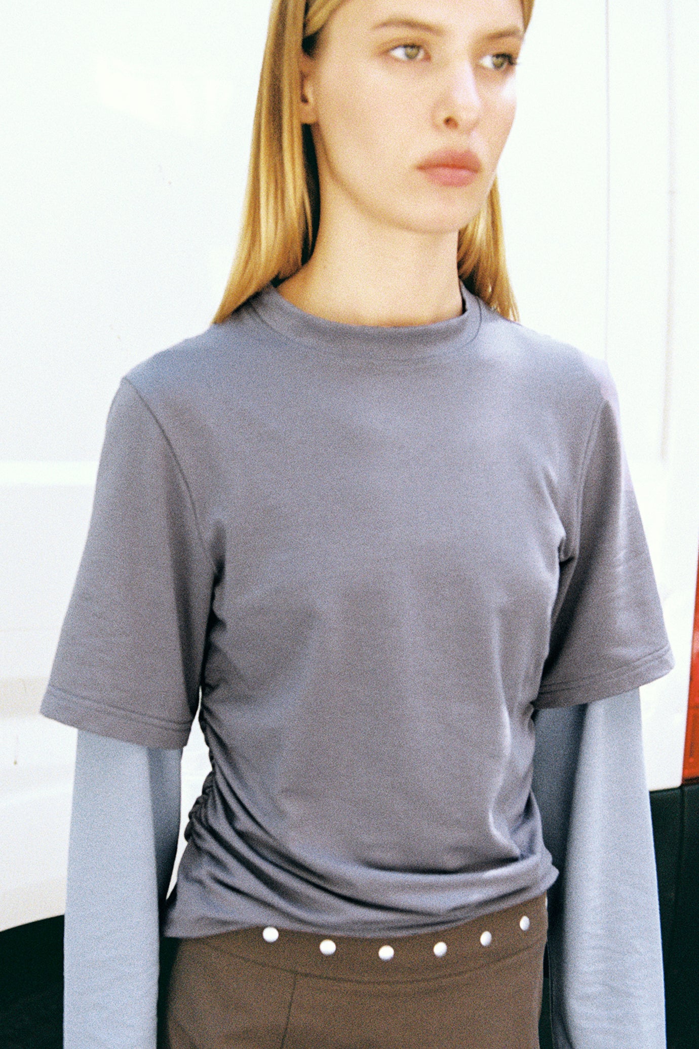 Tavi Layered Tee - Steel – Muse The Label