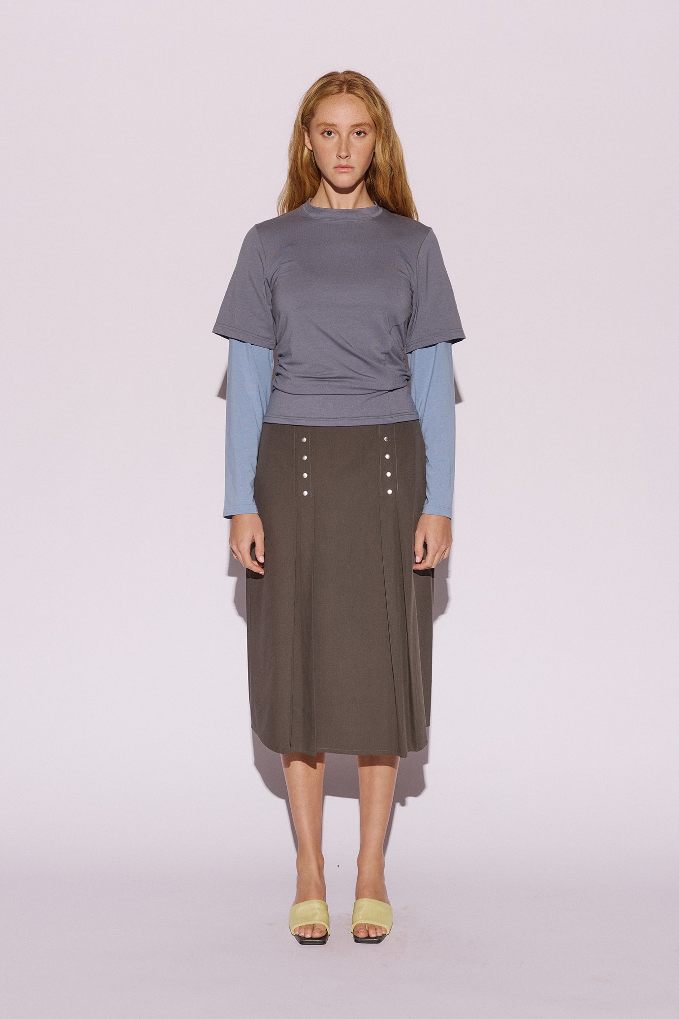 Tavi Layered Tee - Steel