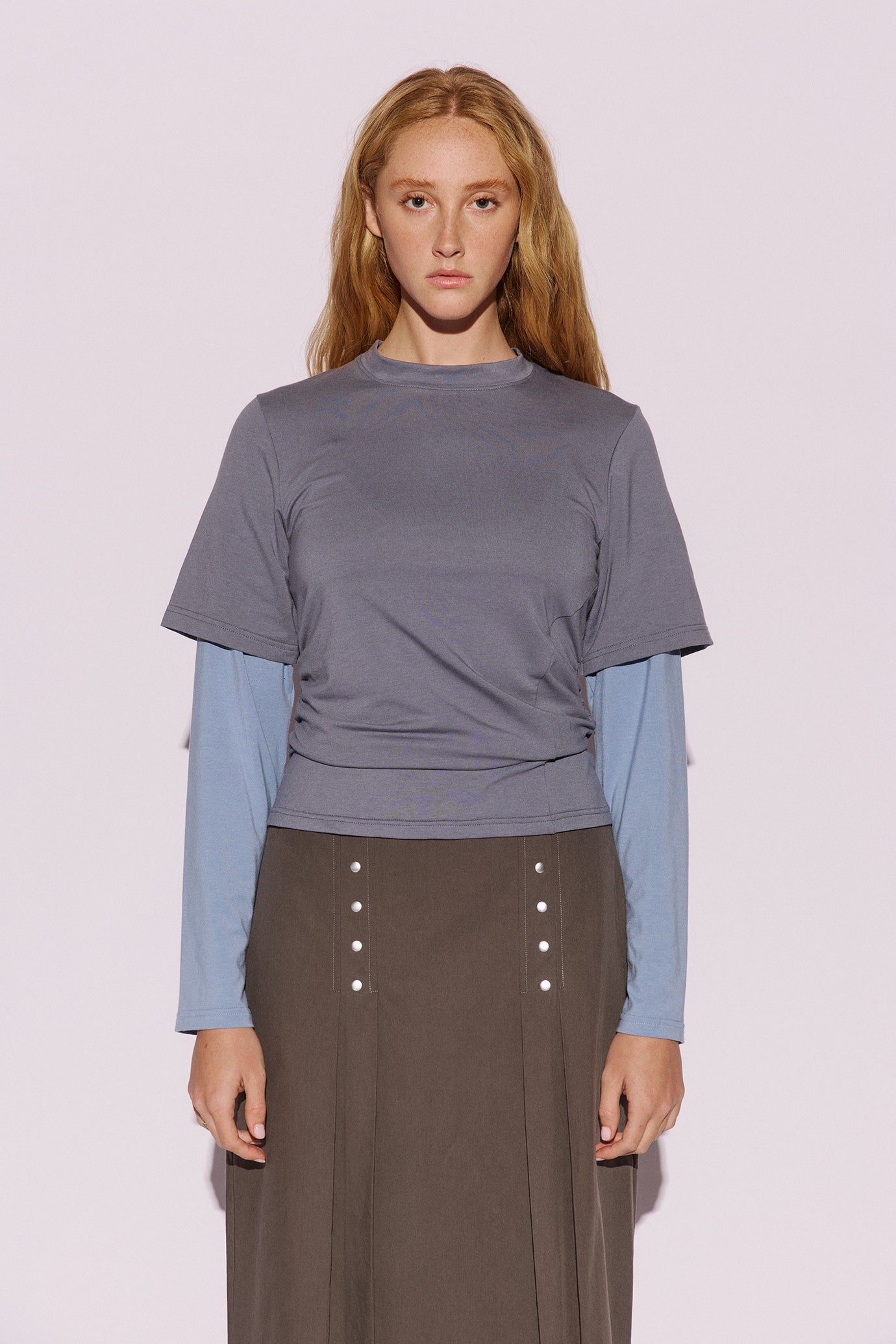 Tavi Layered Tee - Steel