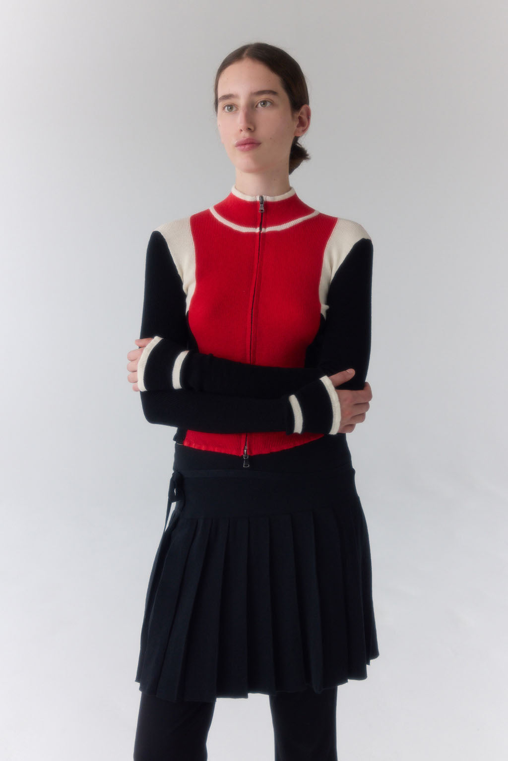 Knit Pleat Skirt - Black