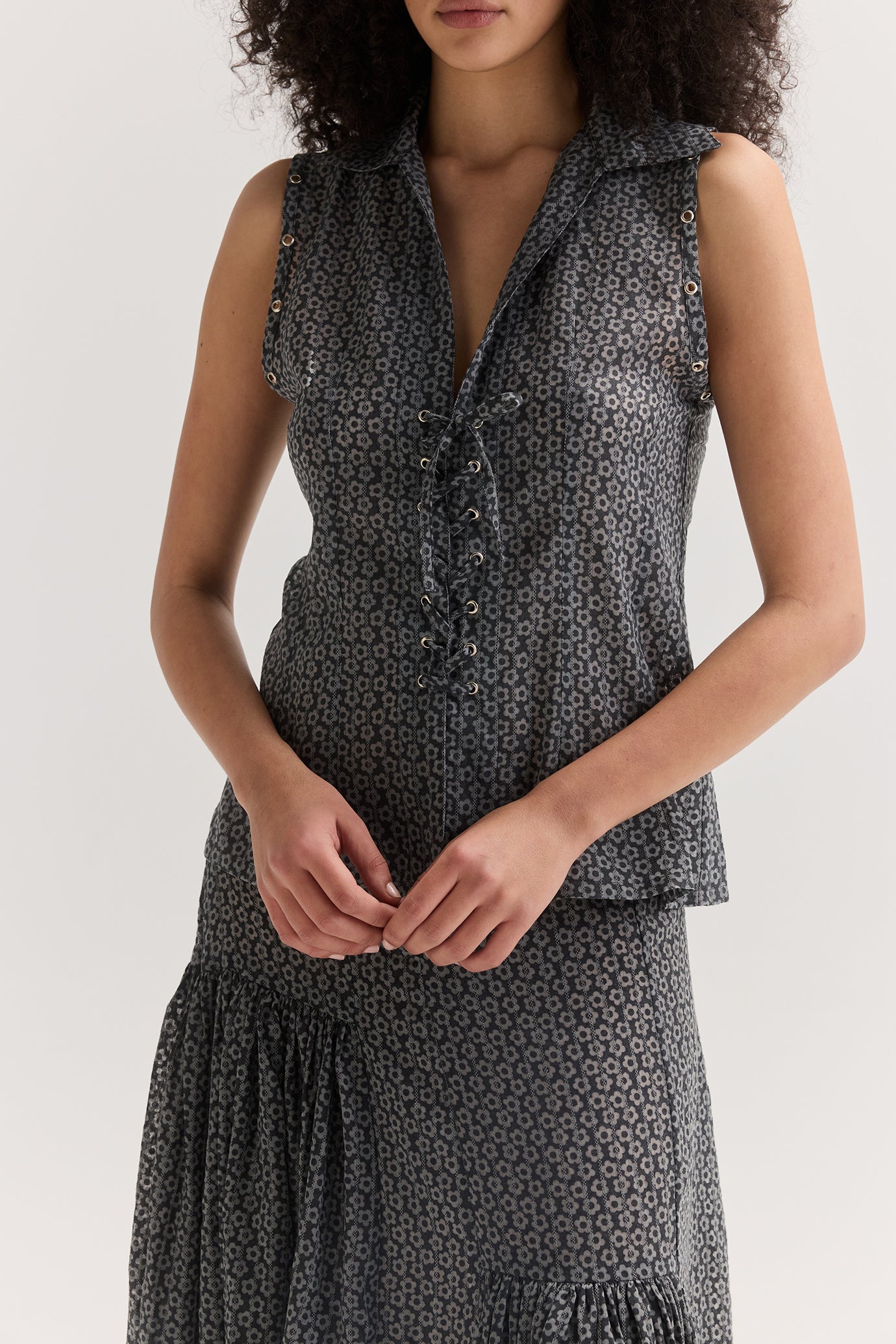 Nyx Eyelet Top - Floral