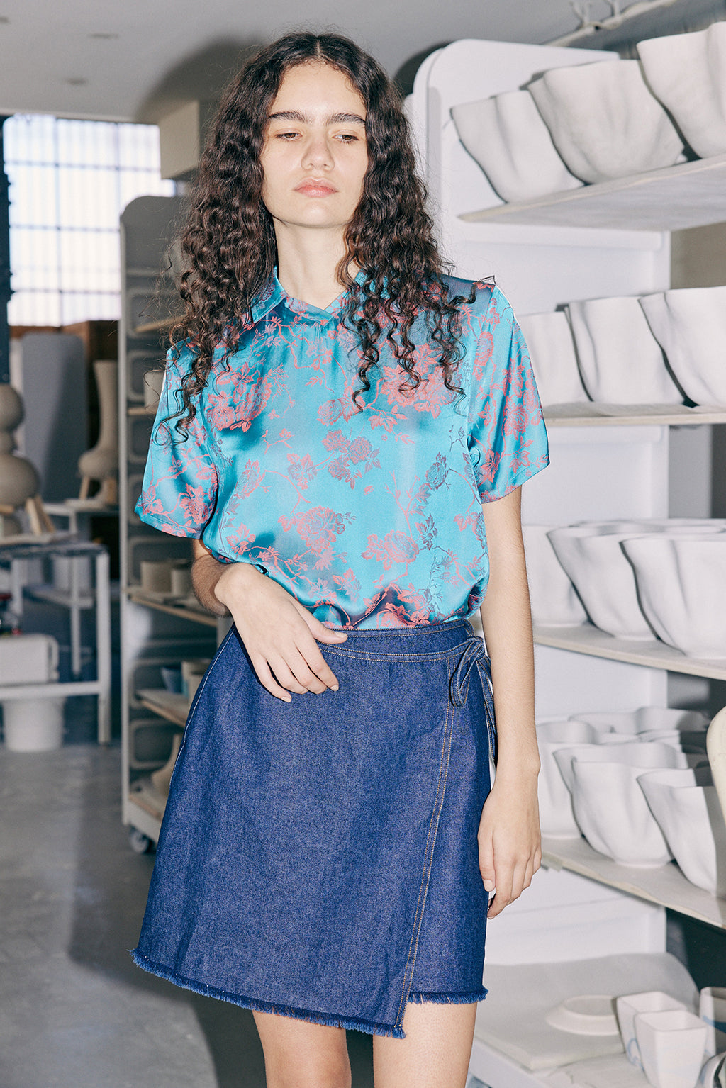 Melt Wrap Skirt - Denim