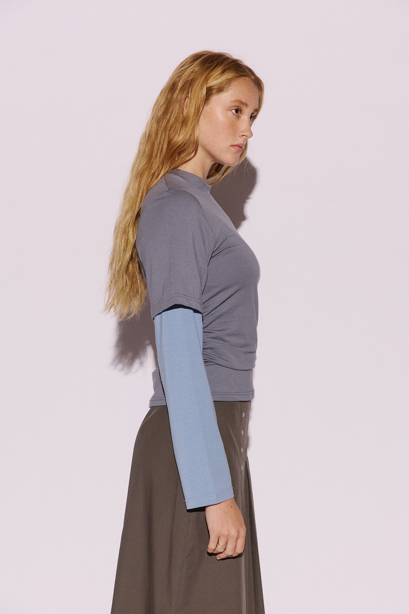 Tavi Layered Tee - Steel – Muse The Label