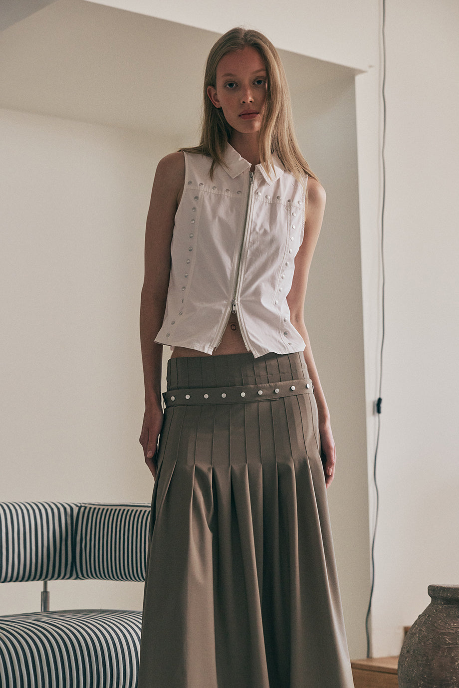 Greta Skirt - Olive Taupe