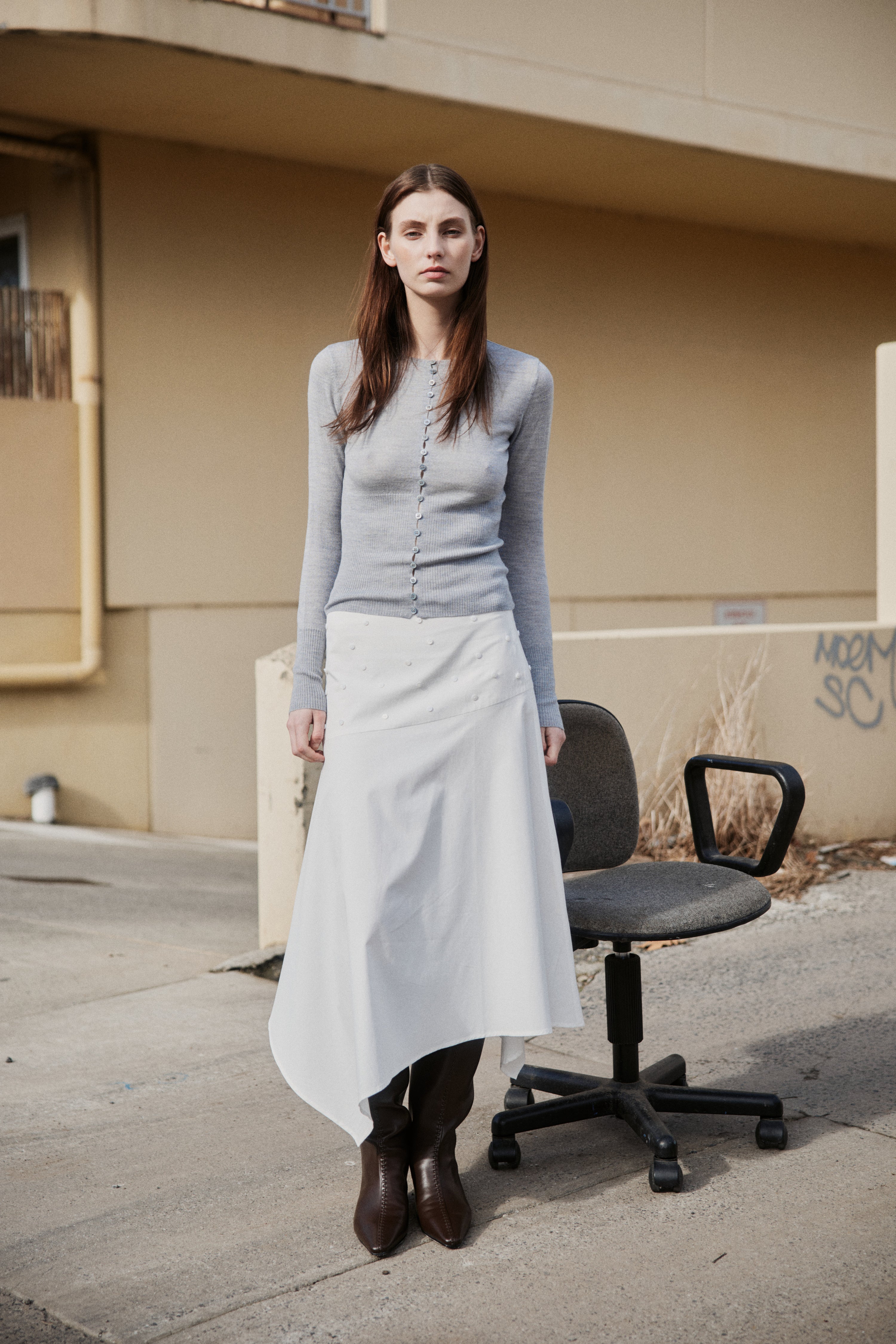 Bela Midi Skirt - White