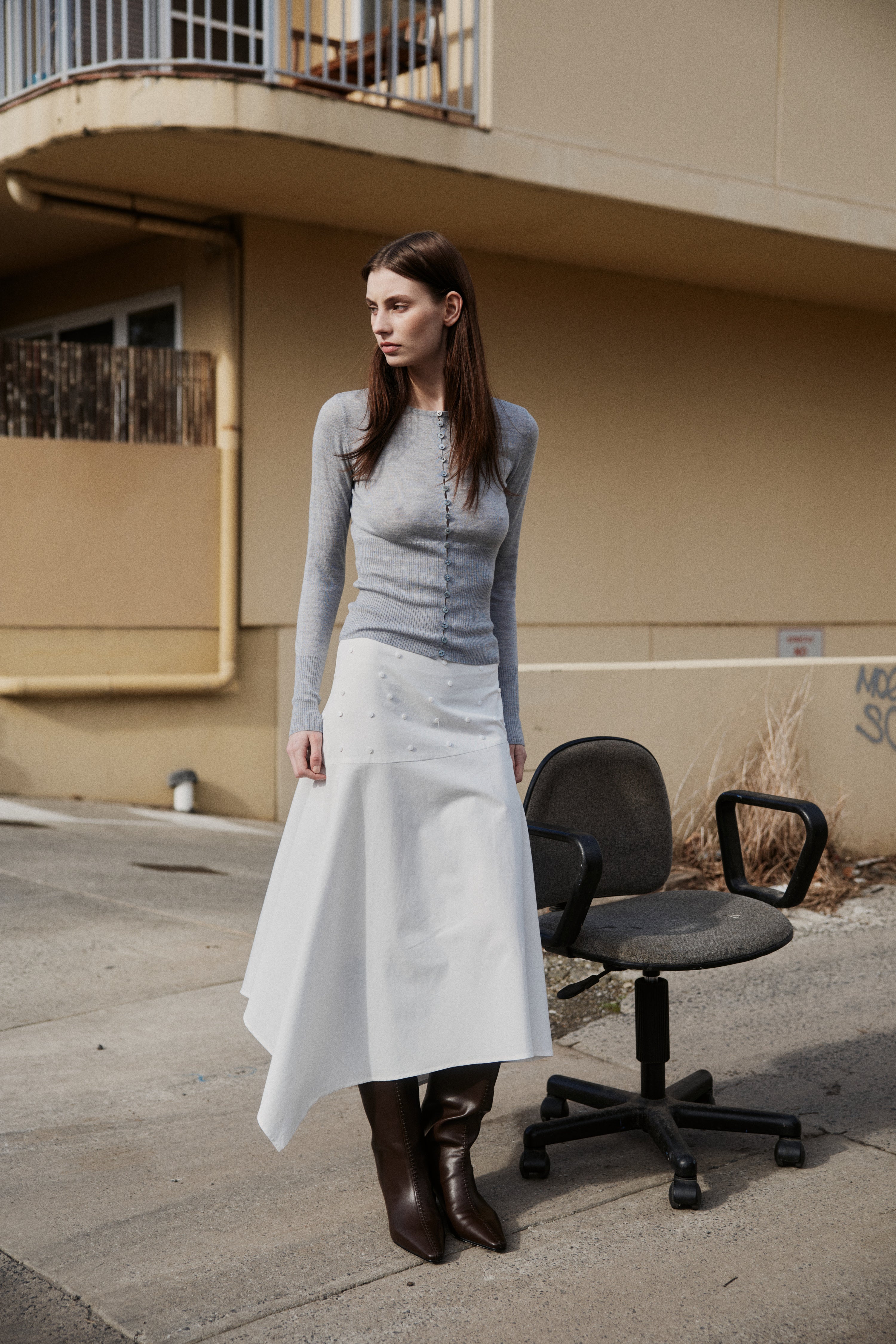Bela Midi Skirt - White