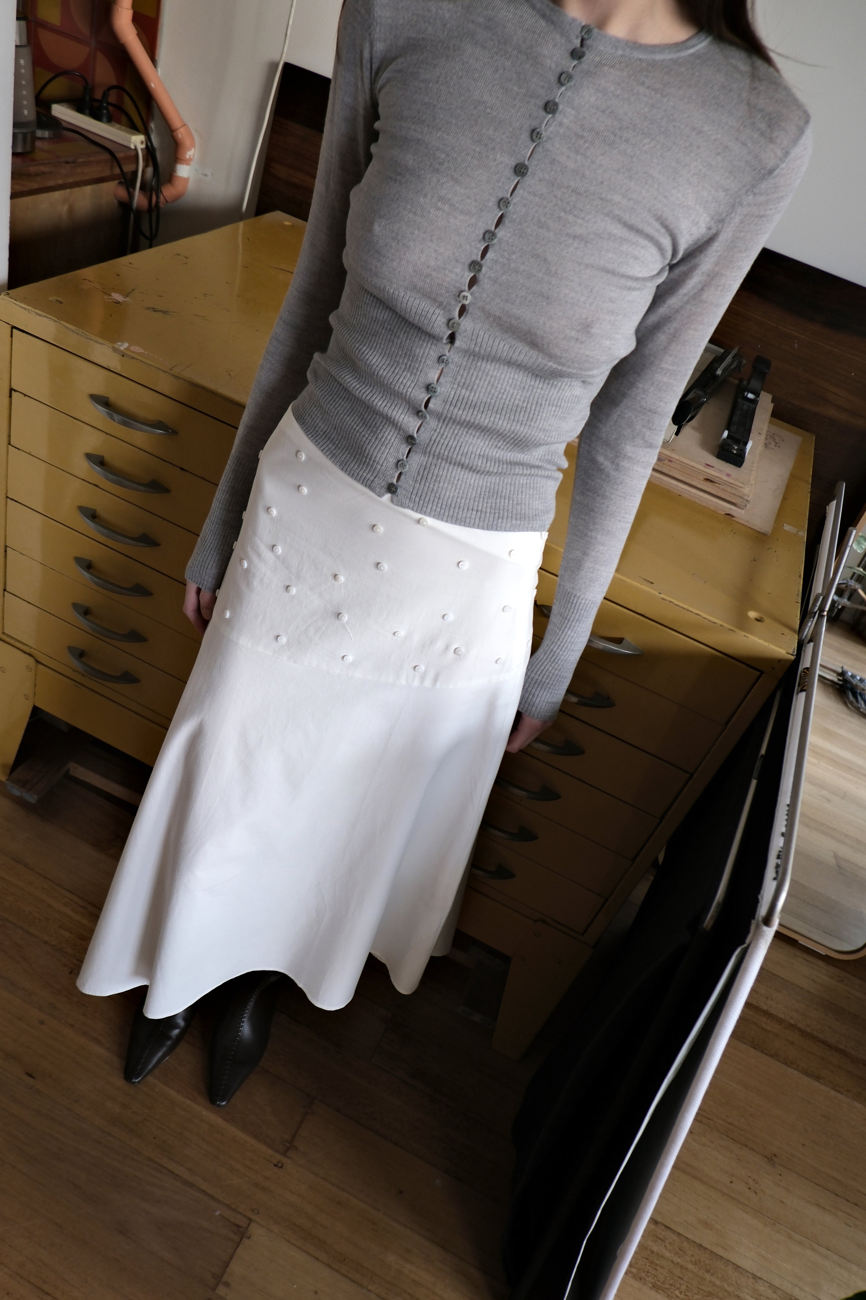 Bela Midi Skirt - White
