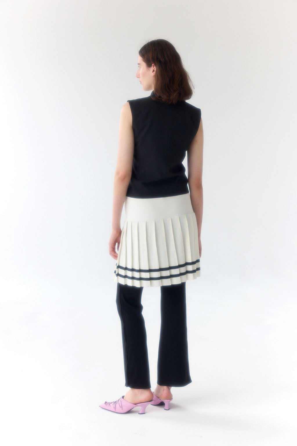 Knit Pleat Skirt - Snow