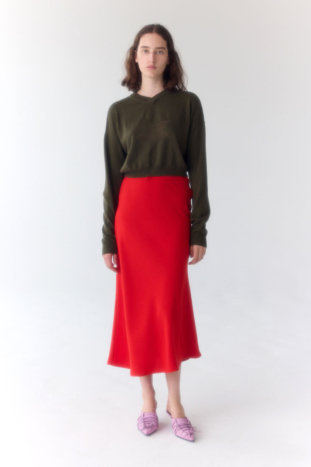 Dana Bias Skirt - Red