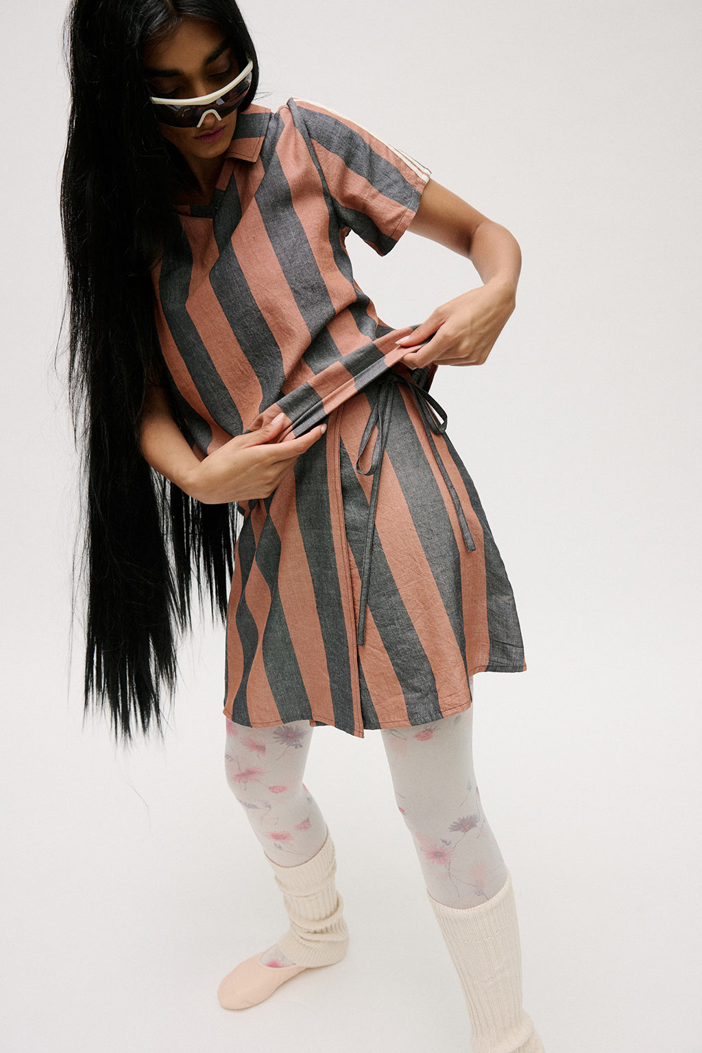 Melt Wrap Skirt - Brown Stripe