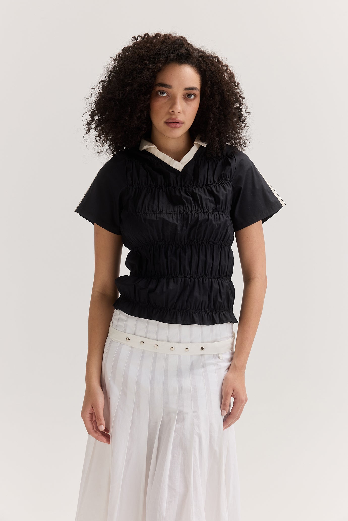 Field Shirred Top - Black