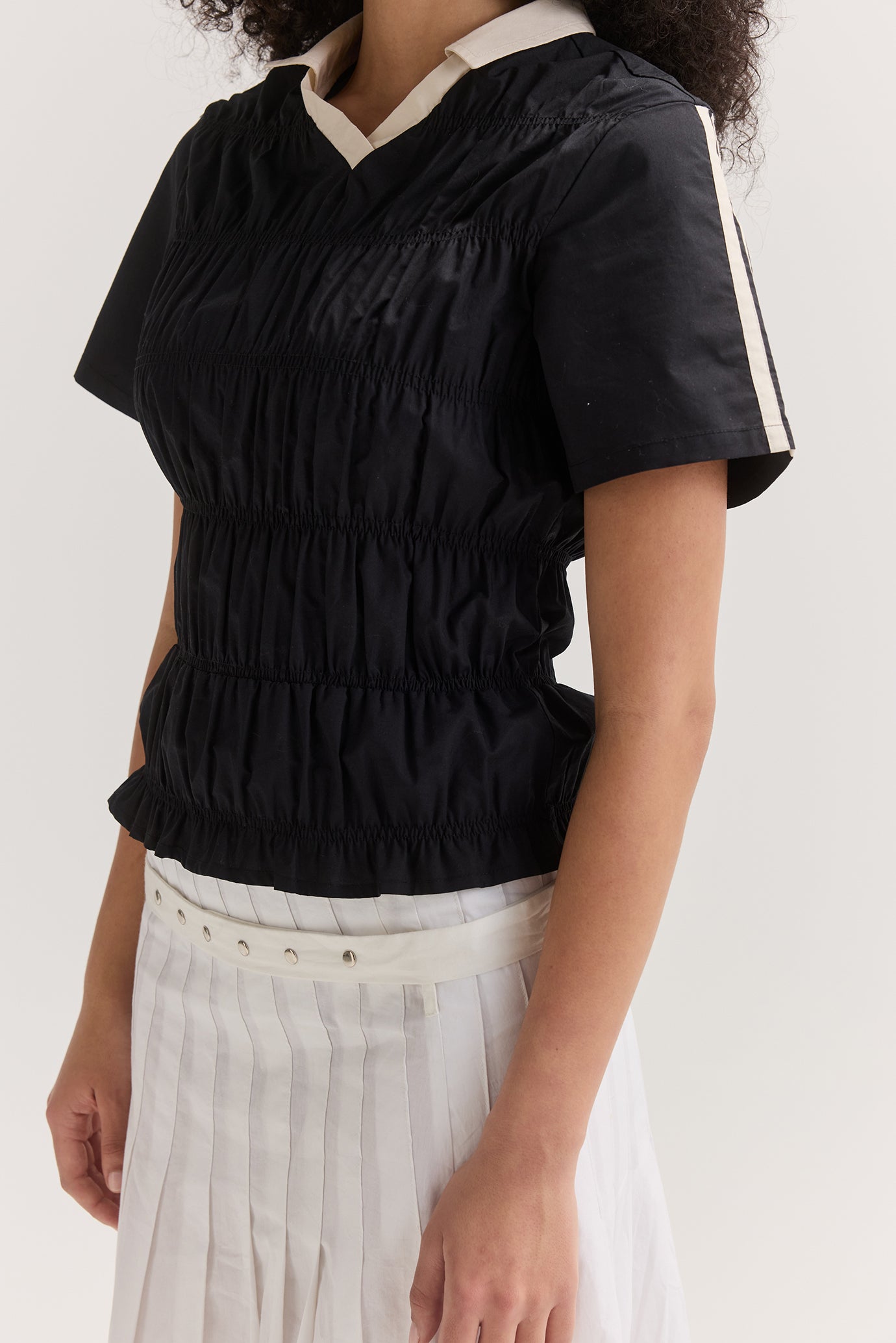 Field Shirred Top - Black