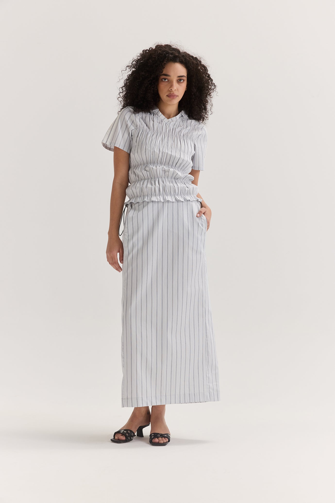 Field Shirred Top - Stripe