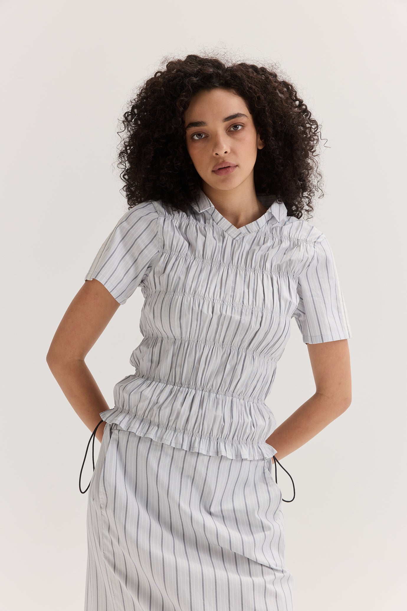 Field Shirred Top - Stripe