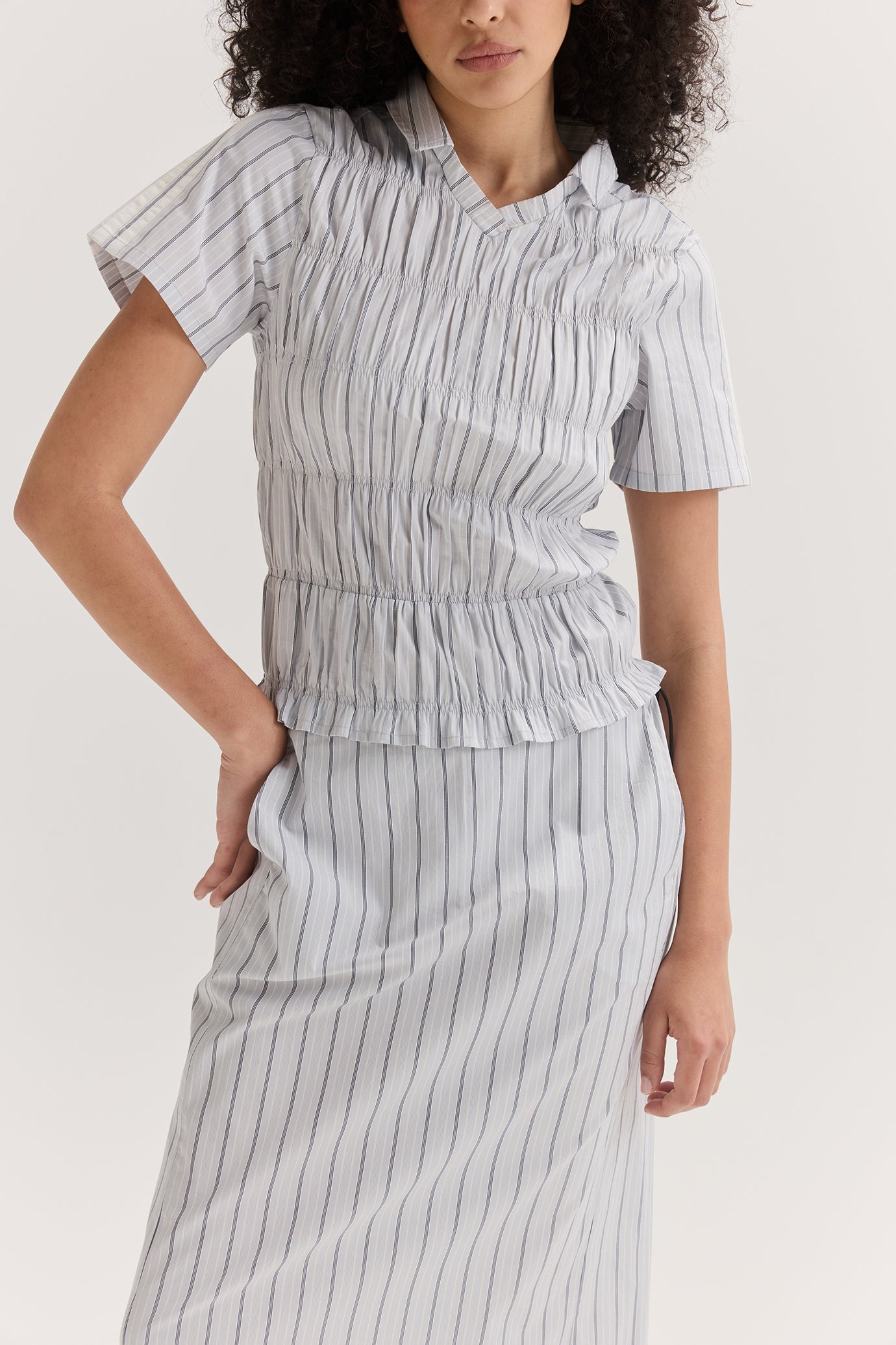 Field Shirred Top - Stripe