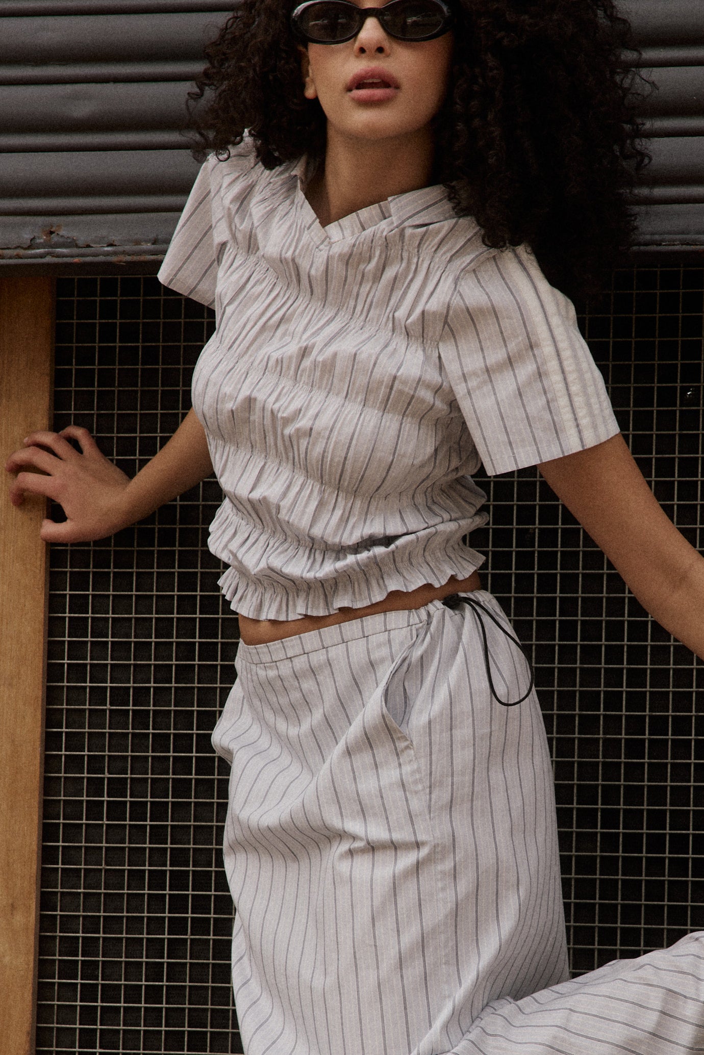 Field Shirred Top - Stripe