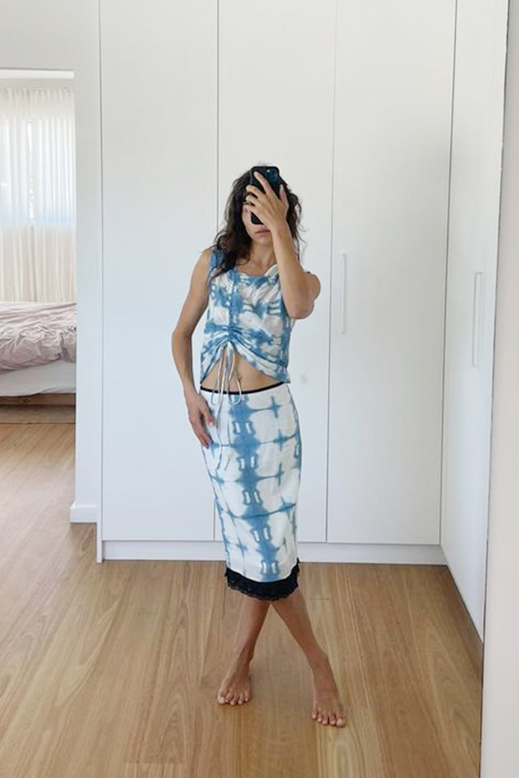 Lulu Skirt - Indigo Tie Dye