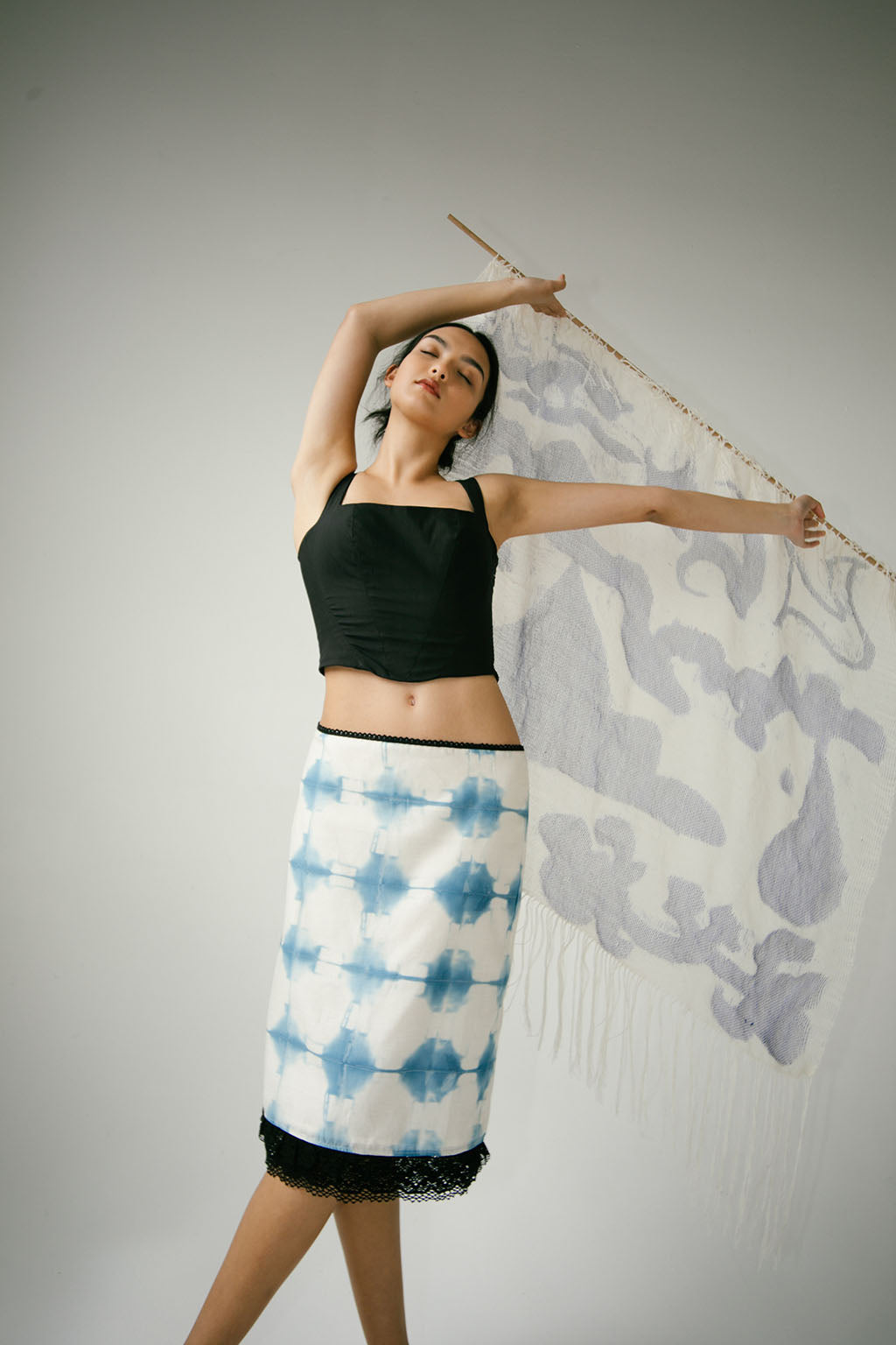 Lulu Skirt - Indigo Tie Dye